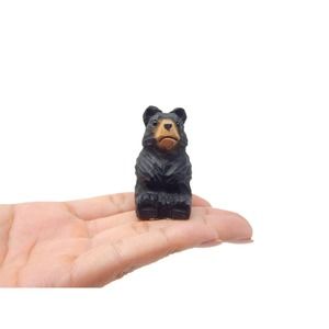 Black Bear Wood Figurine Statue Decor
